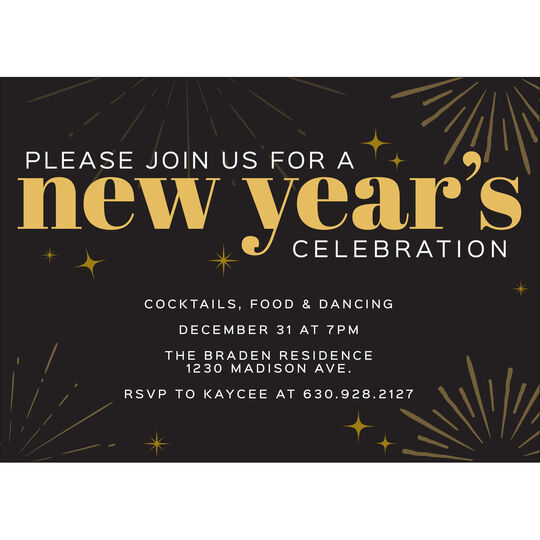 New Year's Starburst Invitations
